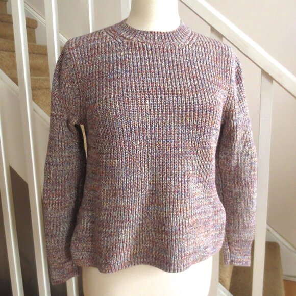 French Connection Pastel Cotton Crew Neck Pullover Sweater Tan Pink (Modified) - Picture 3 of 8